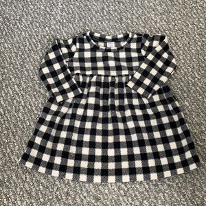 Old navy fleece checkered dress 6-12 months